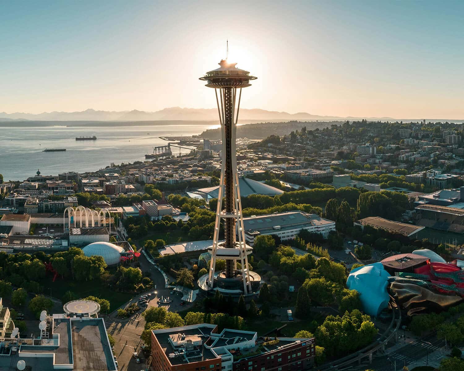 seattle space needle sunset